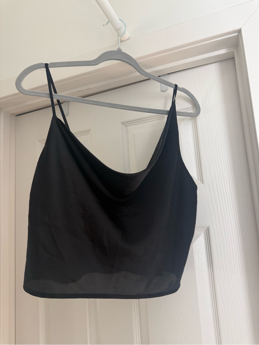 Abercrombie & Fitch Asymmetrical Cowl Neck Satin Tank